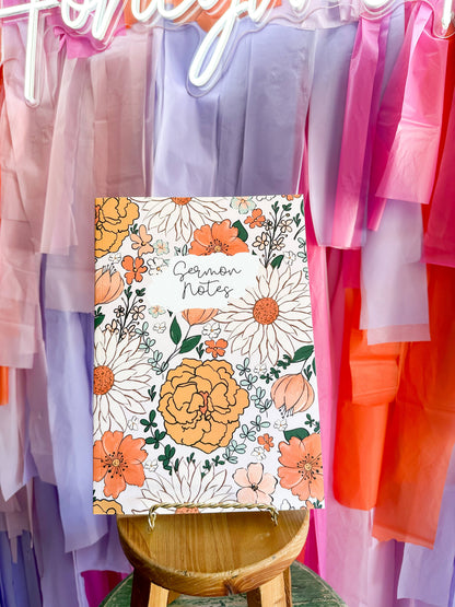 Boho Floral Sermon Notes Journal