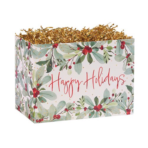 Christmas Gift Basket Boxes: Retro Trees / 6 Pack / Small 6.75x4x5"
