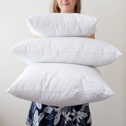 Down Alternative Pillow Inserts - Made in Massachusetts: Plush poly fill made in the usa / 14x28