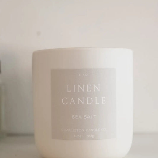 Sea Salt Linen Candle- 10oz