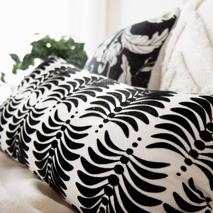 Serena Damask Pillow Cover – Elegant,  Decorative Cushion: Espresso / 14" X 28"