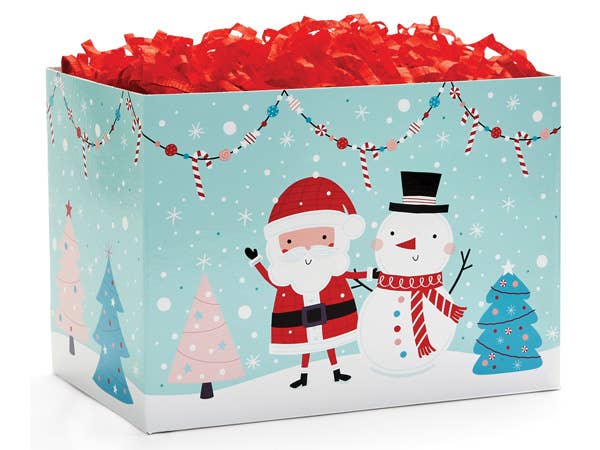Christmas Gift Basket Boxes: Evergreen Christmas / 6 Pack / Large 10.25x6x7.5"