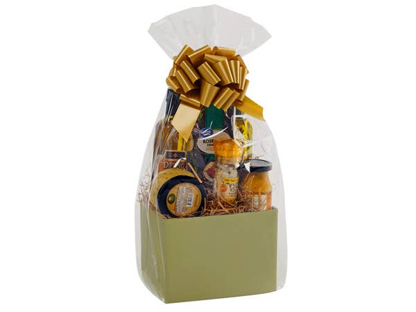 Clear Cellophane Basket Wrap Bags: Clear / 100 Pack / Small 12x4x20"