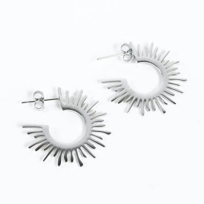 Sunburst Hoop Earring - WATERPROOF: Gold