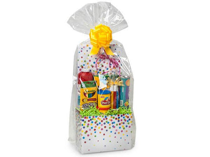 Clear Cellophane Basket Wrap Bags: Clear / 100 Pack / Small 12x4x20"