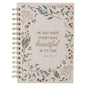 Journal Wirebound Ivory Floral Everything Beautiful Ecc 3:11