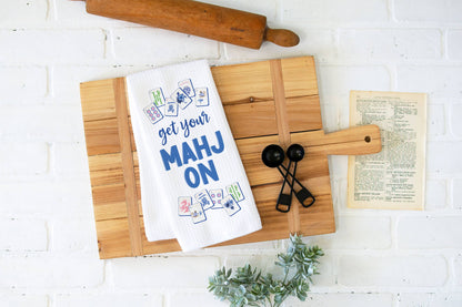 Mahjong Kitchen Towel Mah jongg Tile Game Decor Hostess Gift