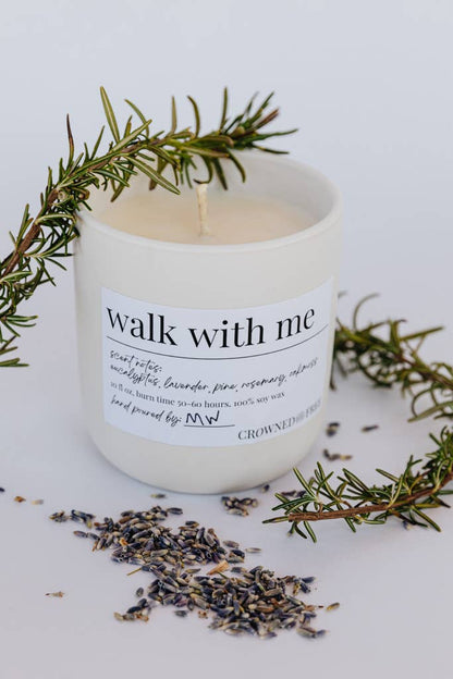 Walk With Me Candle, 10 oz White - Made By Survivors