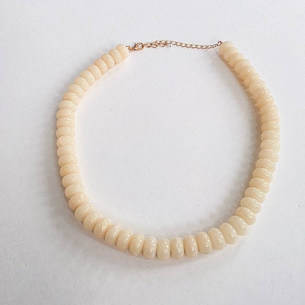 Dana Donut Bead Necklace: Pink