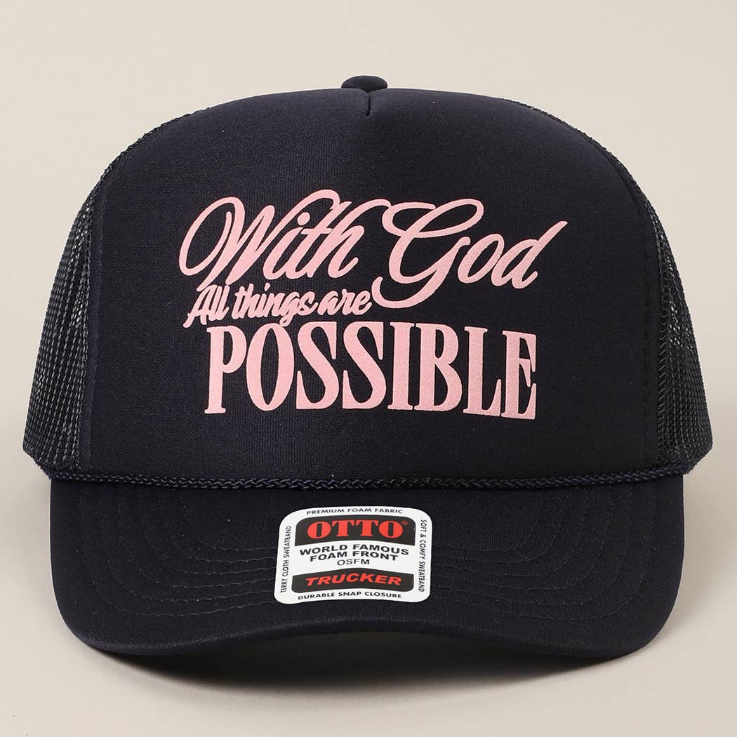With God All Possible Mesh Back Foam Trucker: TAN / One Size