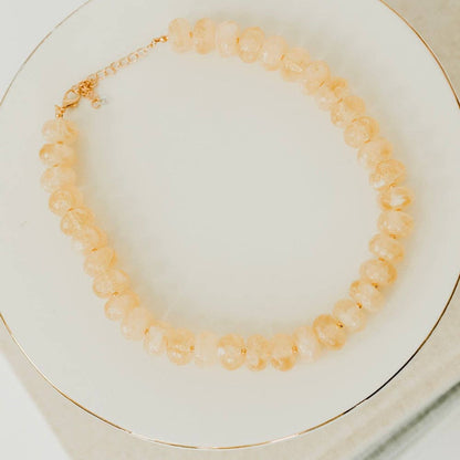 Pebbles Resin Beaded Necklace: Ivory