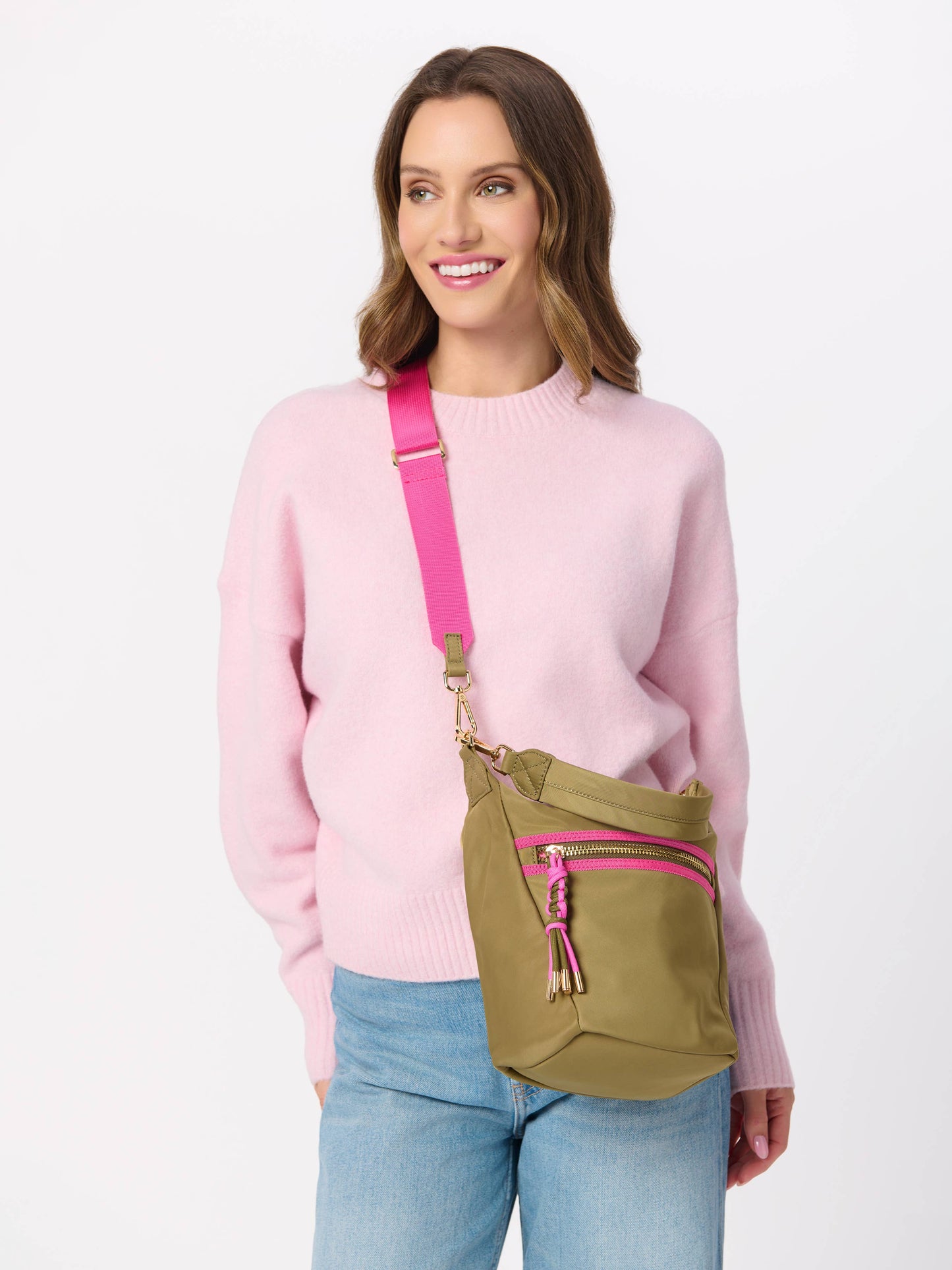 JET CONVERTIBLE CROSS-BODY: OLIVE