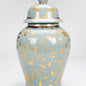 18 in Sea Green and Gold Ginger Jar