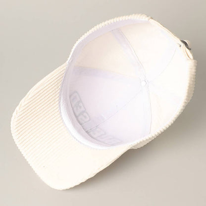BLESSED 3D Embroidered Corduroy Baseball Cap: BURGUNDY / One Size