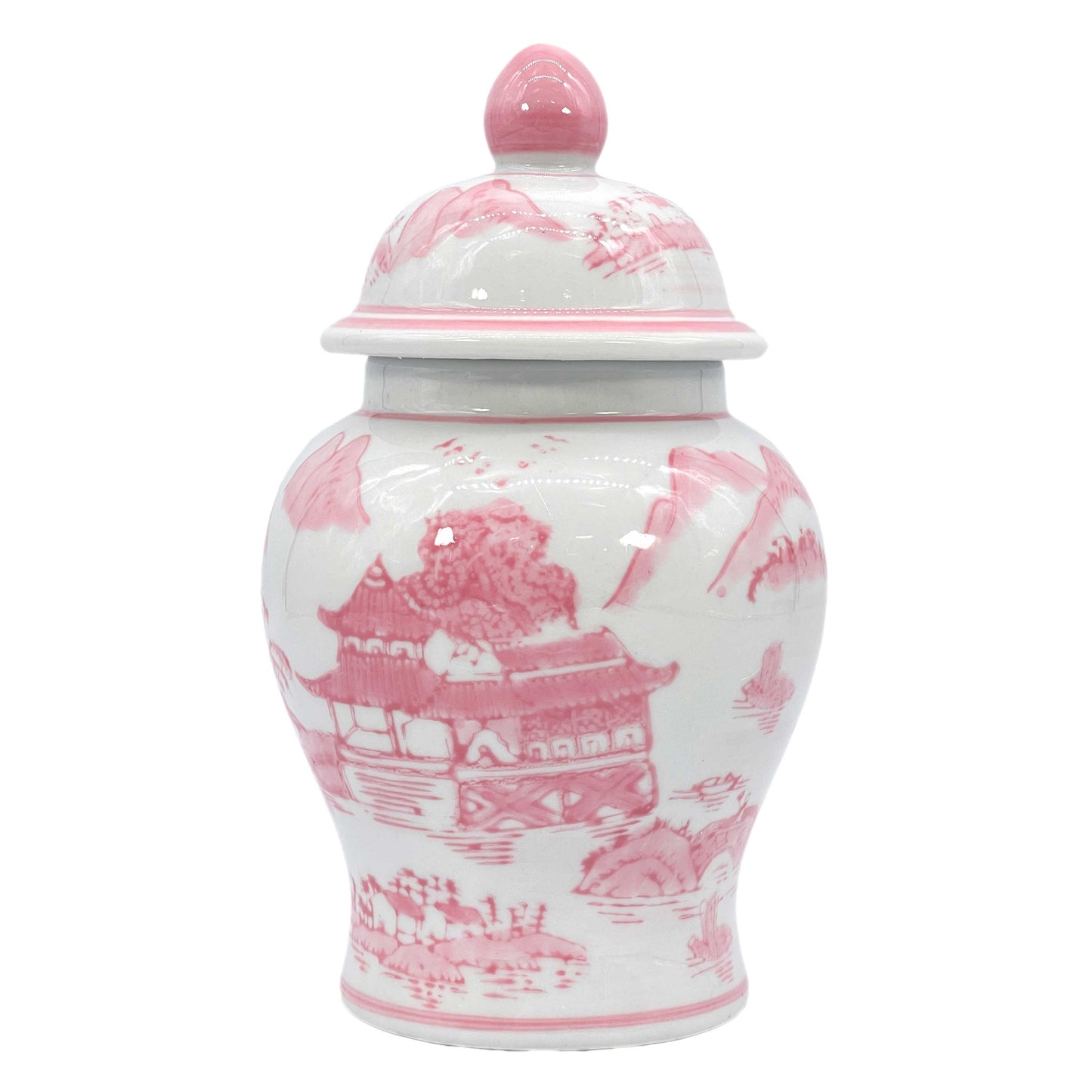 Small Chinoiserie Ceramic Decorative Tea & Ginger Jar 8": Gold Leopard