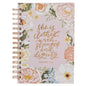 Journal Wirebound Pink Floral Strength & Dignity Prov. 31:25