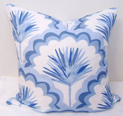 Limited Edition Lace Fronds Blue/Grey Pillow Cover Welt