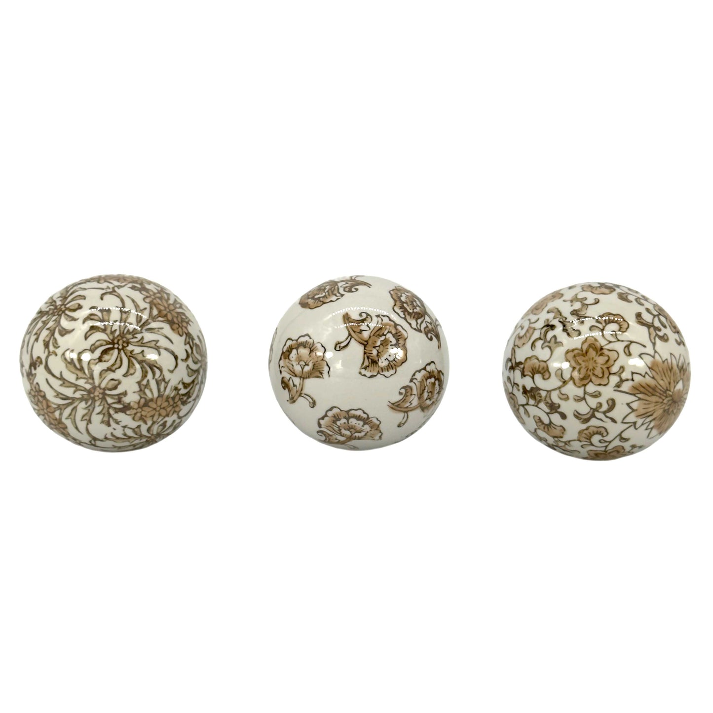 Ceramic Chinoiserie Vase Filler Ball Home Decor (Set of 3): Style 1