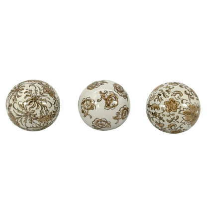 Ceramic Chinoiserie Vase Filler Ball Home Decor (Set of 3): Style 1