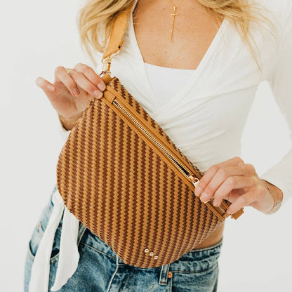 Diagonal Woven Westlyn Bum Bag - NEW!!!: Cream