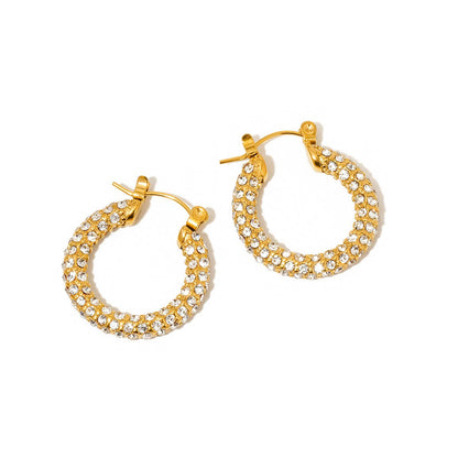 Lizzie Pave Hoops - WATERPROOF