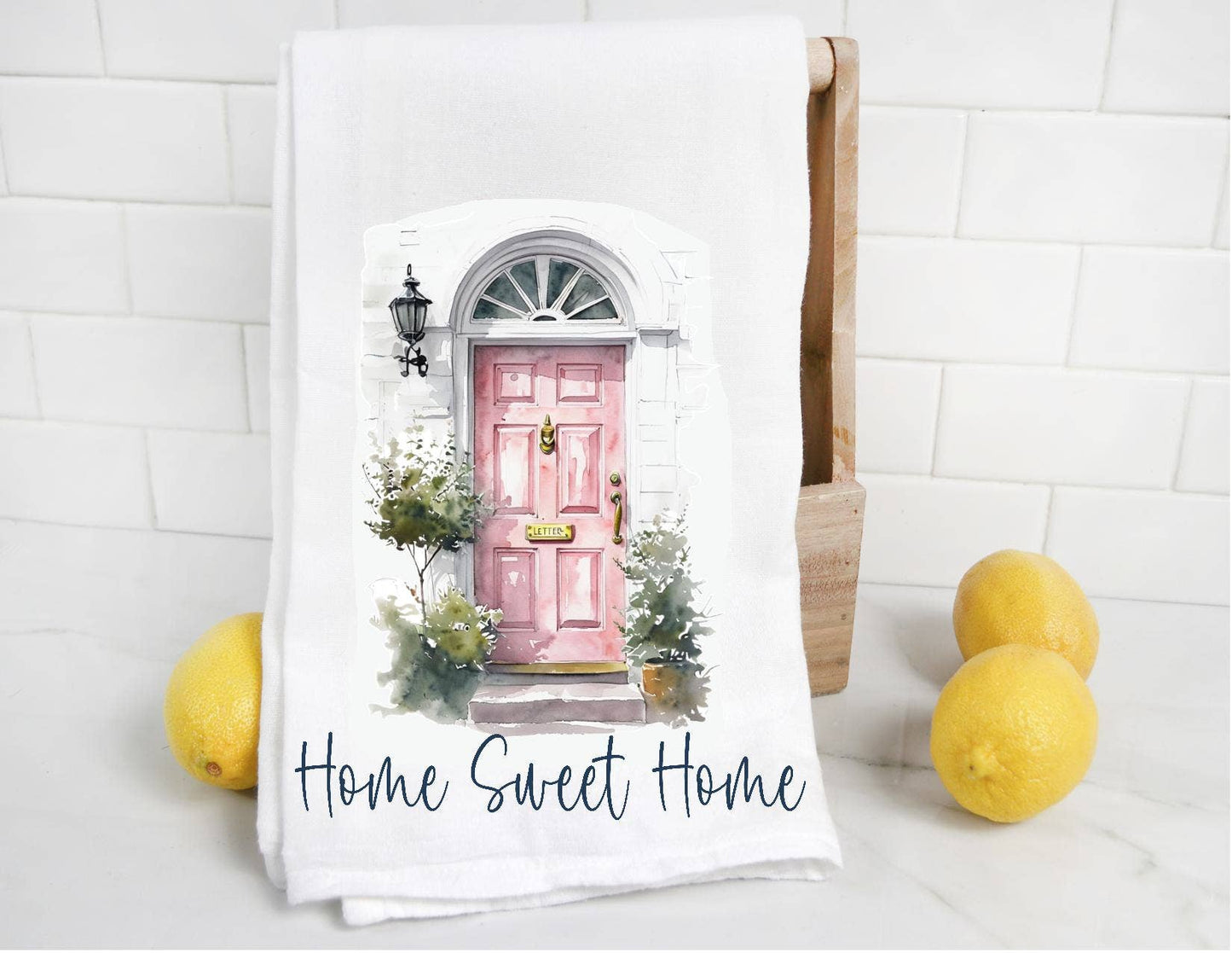Personalized Spring Door Tea Towel
