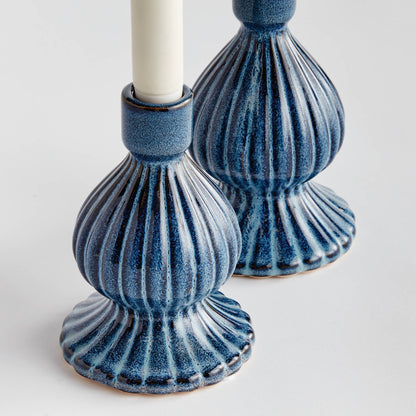 Mela Taper Holders, Blue: s/2