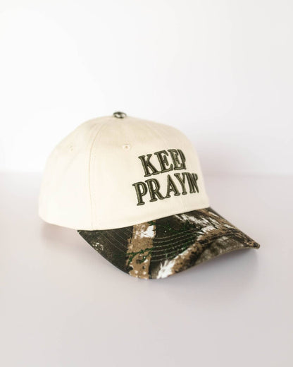 Keep Prayin' Baseball Hat - Camo & Army Green