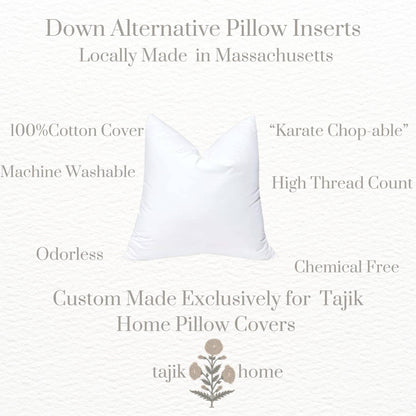 Down Alternative Pillow Inserts - Made in Massachusetts: Plush poly fill made in the usa / 22x22
