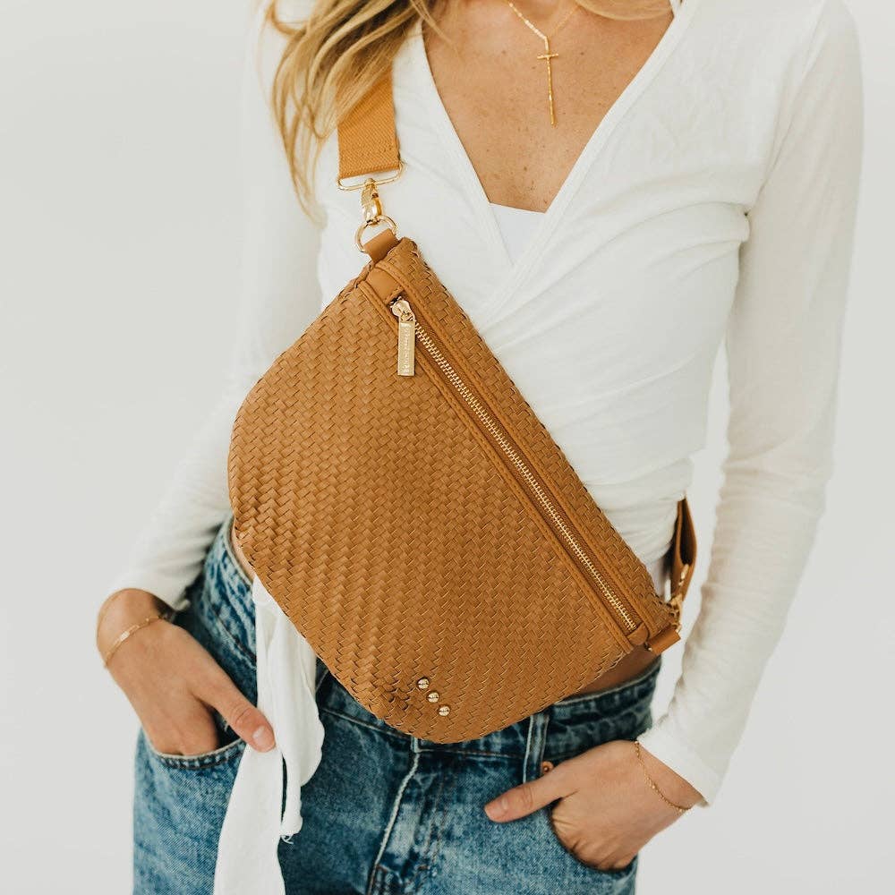 Diagonal Woven Westlyn Bum Bag - NEW!!!: Cream