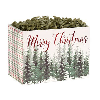 Christmas Gift Basket Boxes: Evergreen Christmas / 6 Pack / Large 10.25x6x7.5"