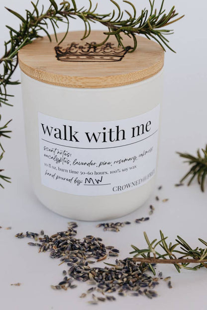 Walk With Me Candle, 10 oz White - Made By Survivors