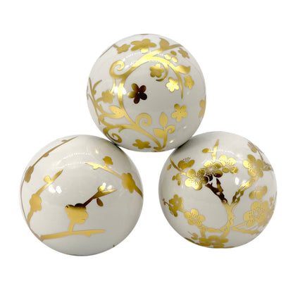 Ceramic Chinoiserie Vase Filler Ball Home Decor (Set of 3): Style 1