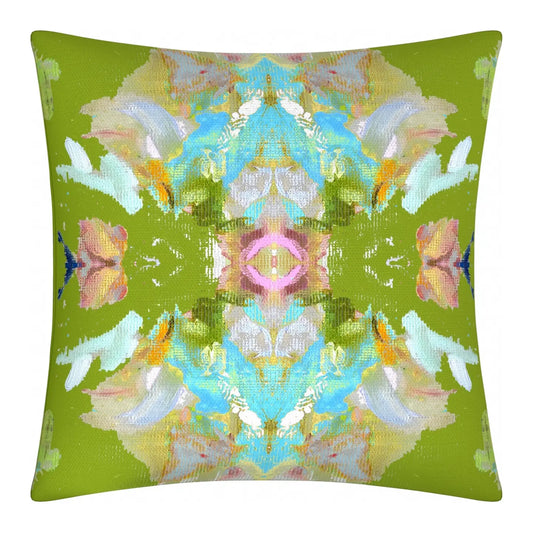 22" Stained Glass Green Pillow