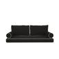 Cushion Perfect Sunbrella Mattress & Pillow Set with Contrasted Piping, Style 4: Canvas Black with Canvas White Piping / 5 ft Mattress and Pillow Set