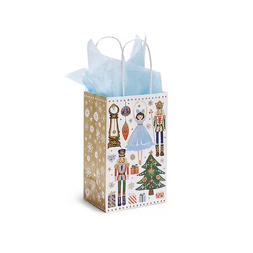 Nutcracker Dance Paper Christmas Gift Bags: 25 Pack / Cub 8x4.75x10"