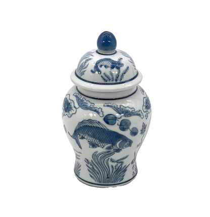 Small Chinoiserie Ceramic Decorative Tea & Ginger Jar 8": Gold Leopard