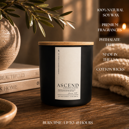 Ascend | Golden Santal | The Reverence Collection | 9oz: Natural Wood Lid
