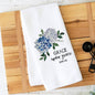 Grace Bible Verse Hydrangea Towel, Floral Decor, For Her: Transparent Cellophane Sleeve