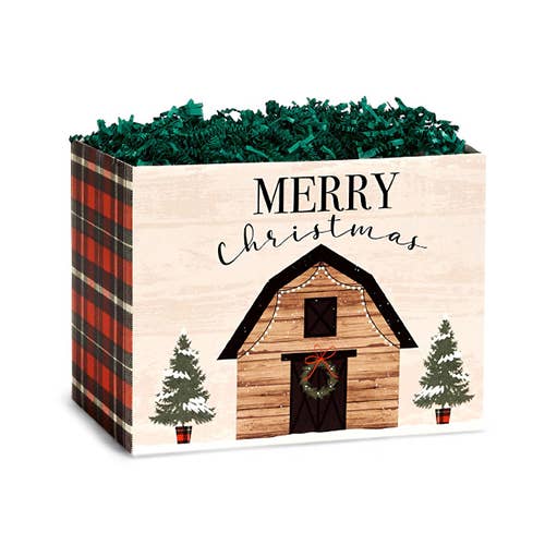 Christmas Gift Basket Boxes: Evergreen Christmas / 6 Pack / Large 10.25x6x7.5"
