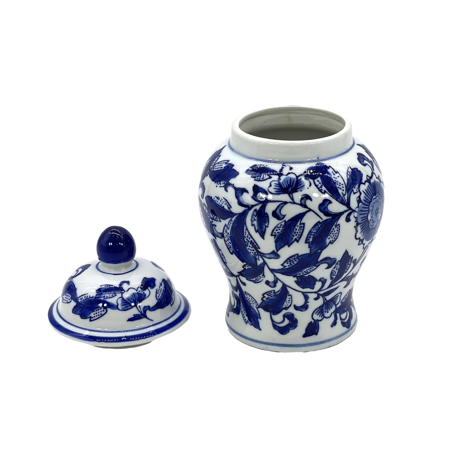 Small Chinoiserie Ceramic Decorative Tea & Ginger Jar 8": Gold Leopard