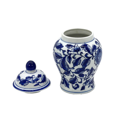 Small Chinoiserie Ceramic Decorative Tea & Ginger Jar 8": Gold Leopard