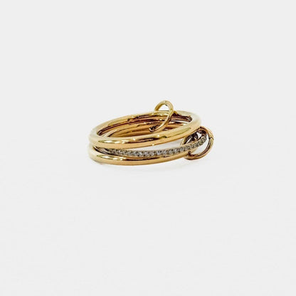Layered In Diamonds Ring - WATERPROOF: Gold/Silver / Size 8